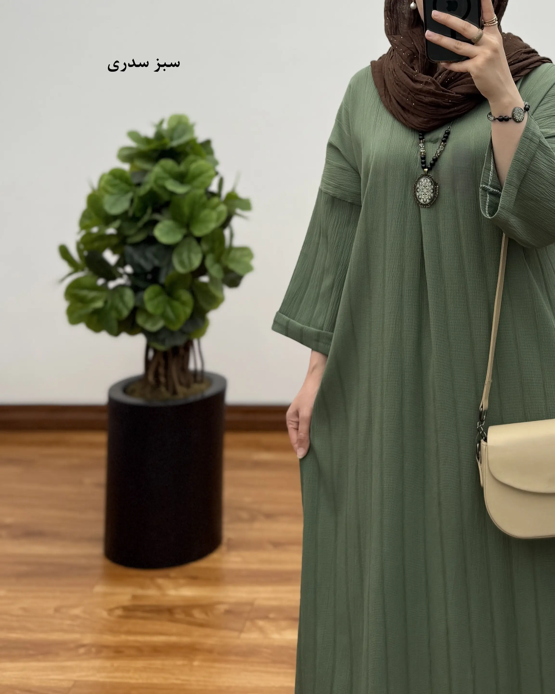 کفتان زنانه بلند مدل یقه کوبایی